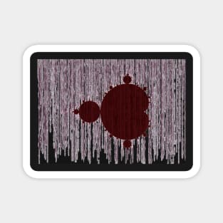 Mandelbrot Set Matrix Code (Red Oxblood Maroon) Magnet