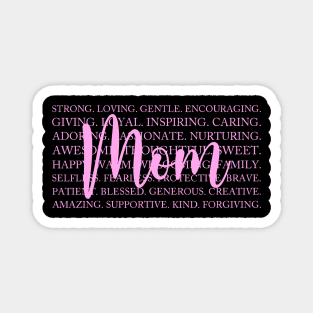 Mom: Defined by Love and Strength Magnet