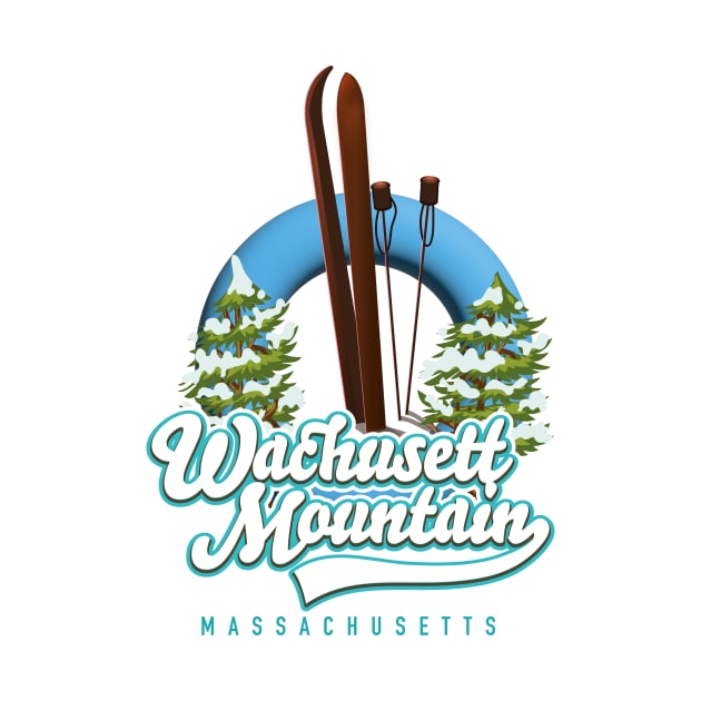 Wachusett Mountain Massachusetts ski logo by nickemporium1