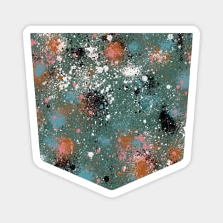 Pocket - INK SPLATTER DUST MULTI GREEN Magnet