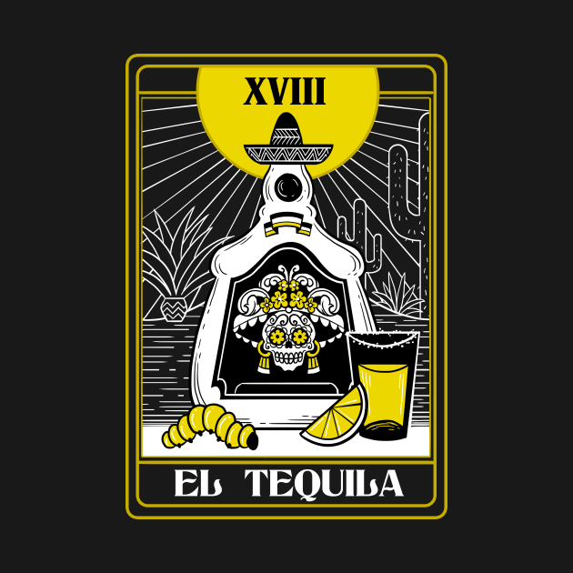 Drink Mexican Tequila Death Tarot Card Fortune teller by Juandamurai