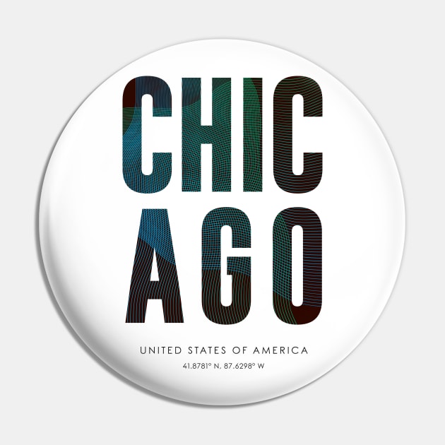 Chicago City typography Pin by StudioGrafiikka