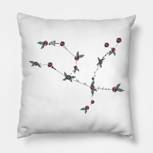 Andromeda (The Chained Maiden or Princess) Constellation Roses and Hearts Doodle Pillow