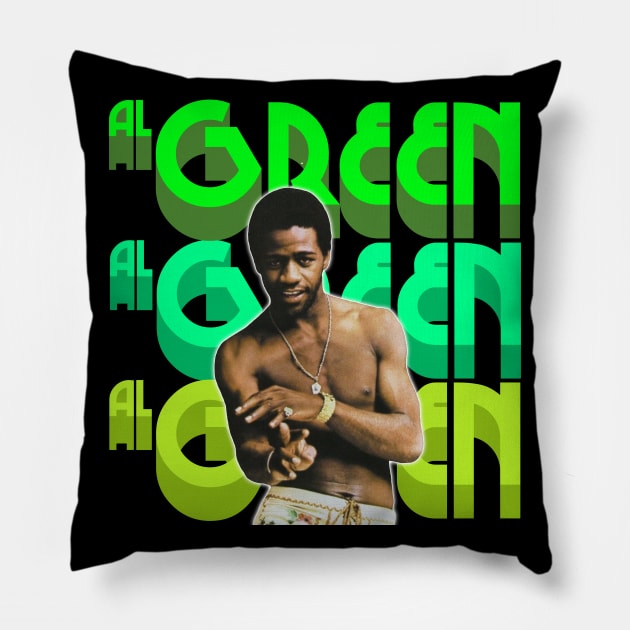 Al Green - Retro 70s Sha La La FanArt Design Pillow by darklordpug