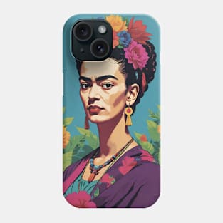 Frida's Vivid Vision: Colorful Portrait Phone Case