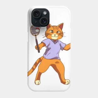 Anime Cat Playing Badminton Phone Case