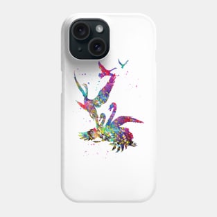 Flying swans Phone Case