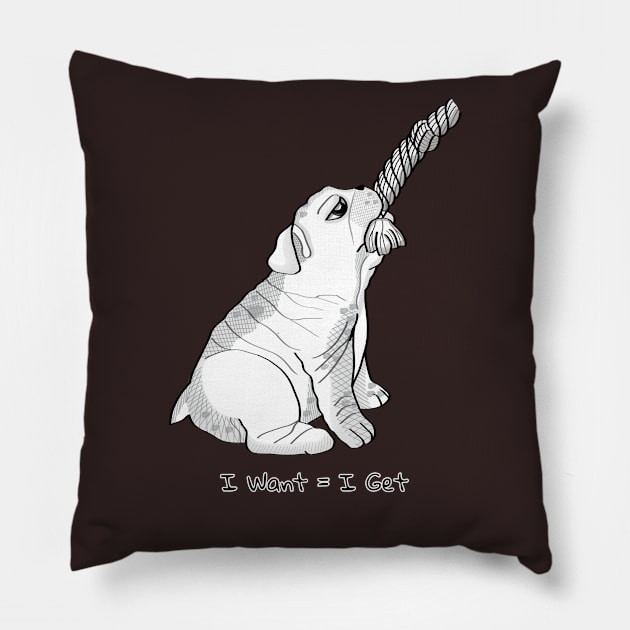 I Want = I Get Pillow by Athikan