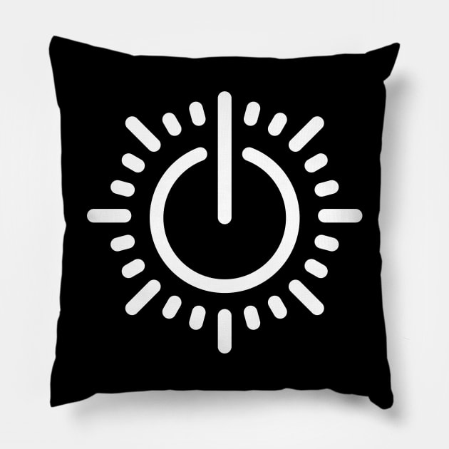 Sunny power button Pillow by borissa