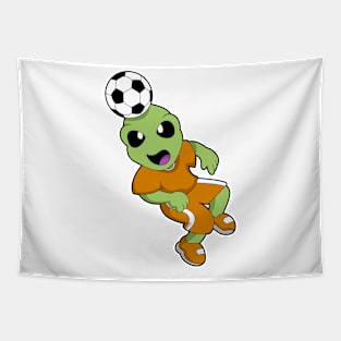 Alien at Soccer Sports Tapestry