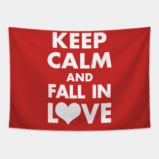 Valentine Fall In Love Retro Keep Calm Slogan Tapestry