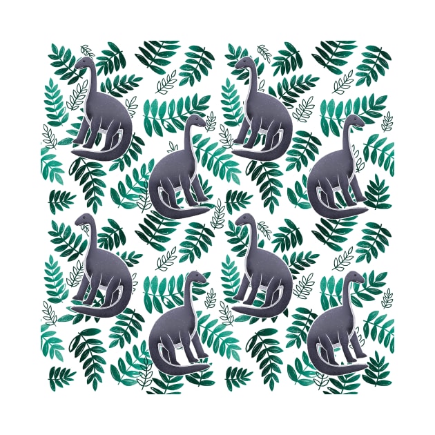 Modern Dinosaur Pattern - Teal by monitdesign