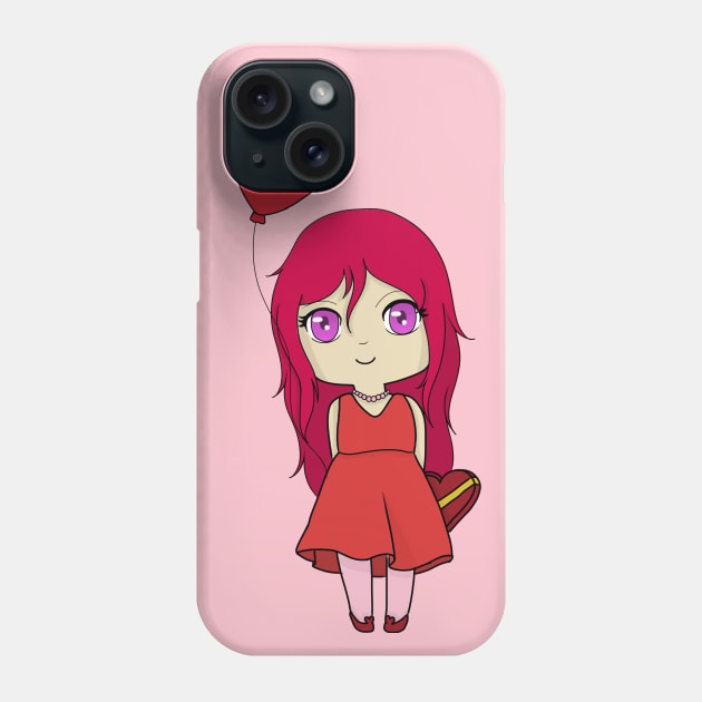 chibi valentine day gacha girl Phone Case by LillyTheChibi