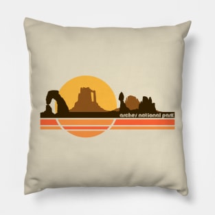 Arches National Park Retro 70s Tourist Souvenir Pillow