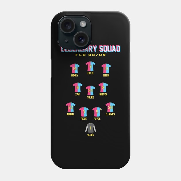 FC Barcelona Legendary 08/09 Squad Phone Case by dhaniboi