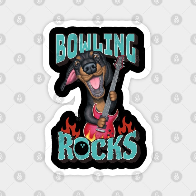 Bowling Rocks Magnet by Danny Gordon Art