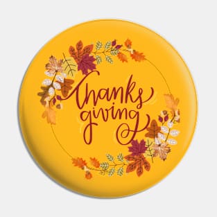 Thanksgiving Foliage Wreath Pin