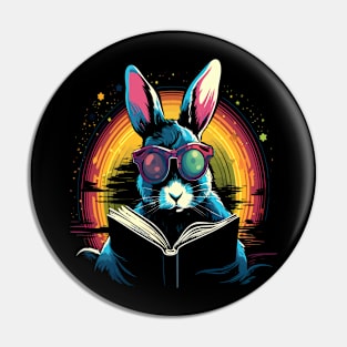 Rabbit Reads Book Pin