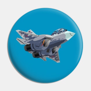Cartoon stealth fighter Pin