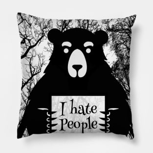 i hate people i love camping lovers - Funny sarcastic Bear Pillow