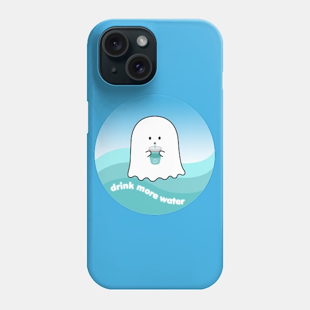 Gordie the Ghost (drink more water) | by queenie's cards Phone Case by queenie's cards