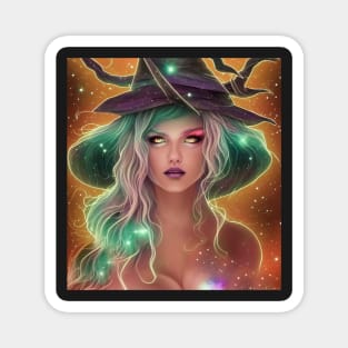 Women Wicca Art Witchy Artwork Beautiful Witch Girl Magnet