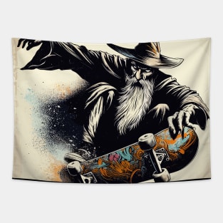 Cool Skate wizard street art Tapestry