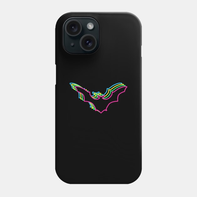 Bat 80s Neon Phone Case by Nerd_art