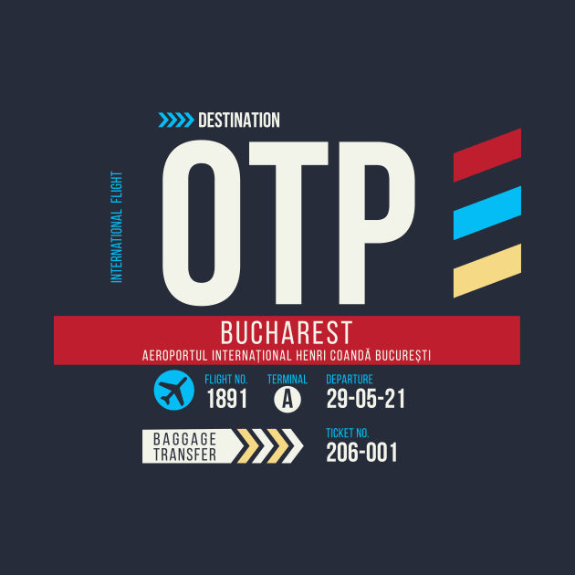 Bucharest (OTP) Airport Code Baggage Tag C by SLAG_Creative