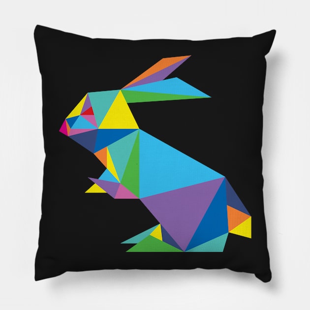 Geometric Rabbit Pillow by martinussumbaji