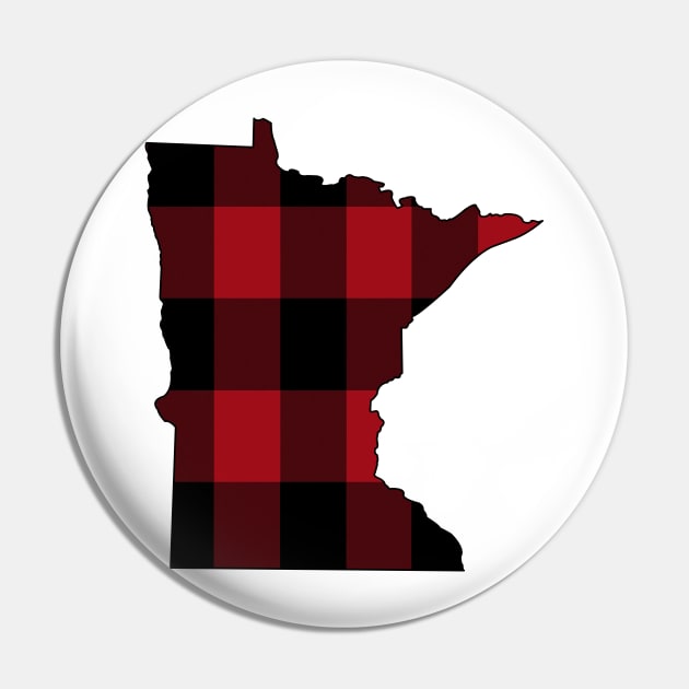 Minnesota in Red Plaid Pin by somekindofguru