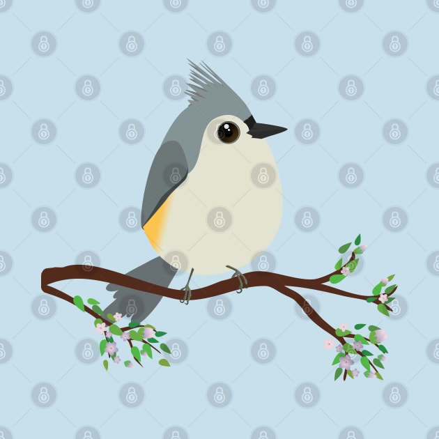 Cute egg shaped tufted titmouse by Bwiselizzy