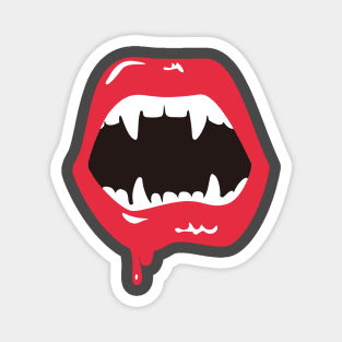 Vampire Teeth Halloween Magnet