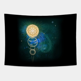 Celestial Sun Star Abstract Tapestry