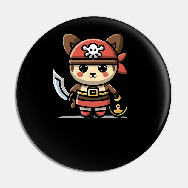 Cute Kawaii pirate Pin by Spaceboyishere