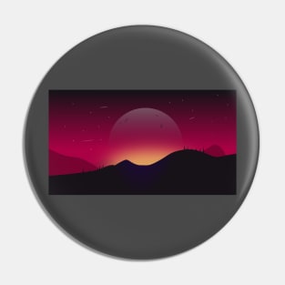 Moon in the night sky Pin