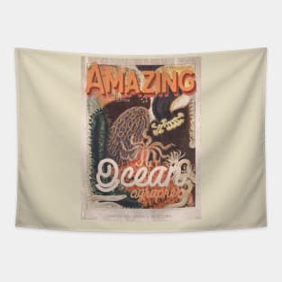 vintage Retro Marine Biology poster Tapestry