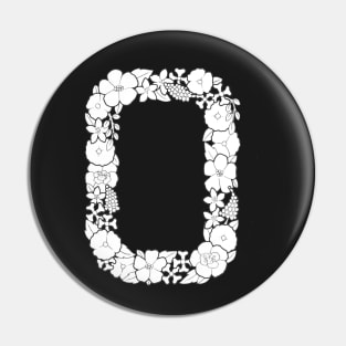 Floral Letter O Pin