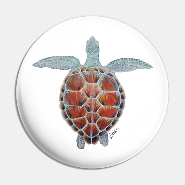 Watercolor Sea Turtle Pin by JJacobs