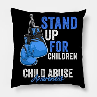 Child Abuse Prevention Awareness Month Blue Ribbon gift idea Pillow