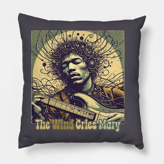 Jimi Hendrix Pillow by Ken Savana