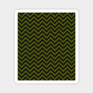 Black and Olive Green Chevron Zig Zag Magnet