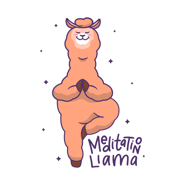 Cute Llama Meditation Llama by mchda