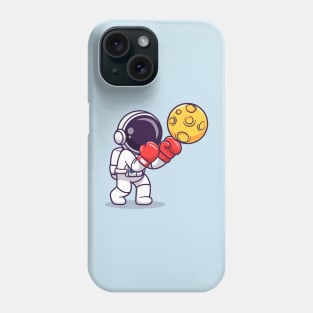 Cute Astronaut Boxing Moon Cartoon Phone Case