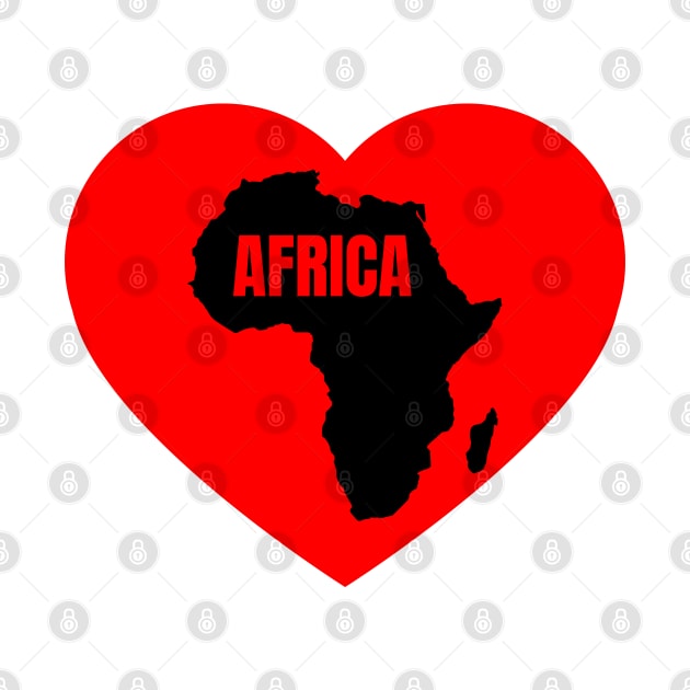 Africa Love, Heart, Continent by UrbanLifeApparel