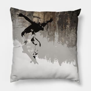 Cliff Jumping - Skateboarder Pillow