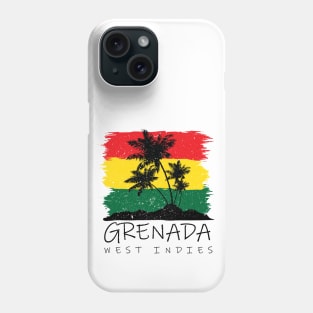 Grenada National Colors with Palm Silhouette Phone Case