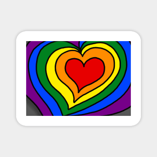 Gay Pride Rainbow LGBTQ Hearts Magnet