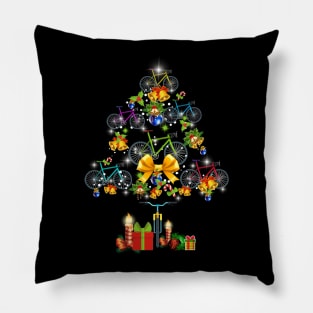 Bicycle Christmas Tree Pillow