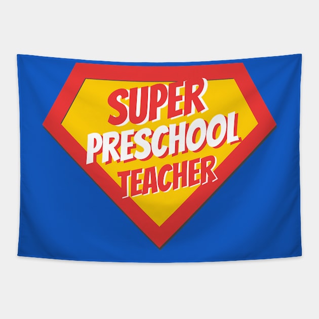 Preschool Teacher Gifts | Super Preschool Teacher Tapestry by BetterManufaktur